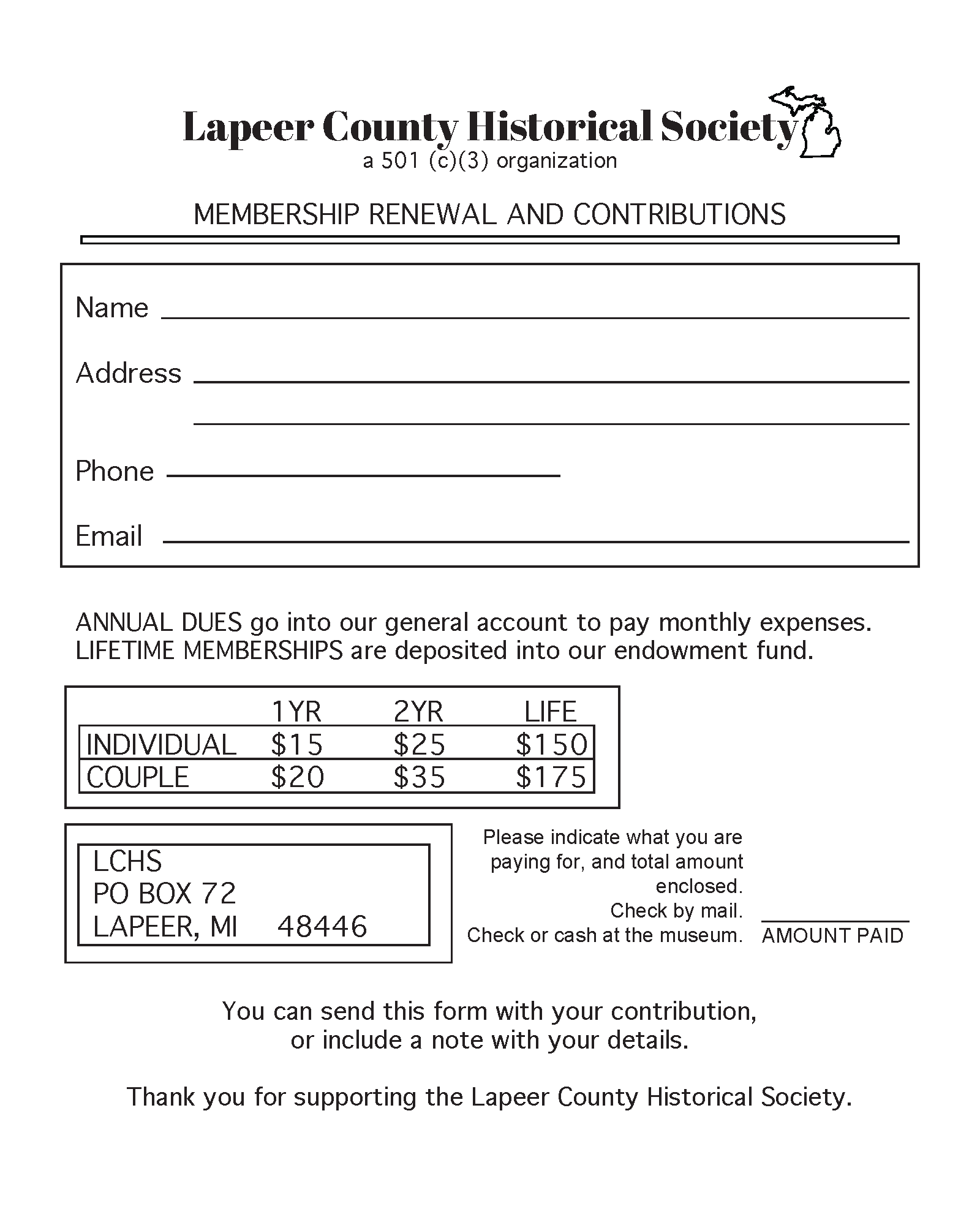 CLICK FOR PRINTABLE FORM